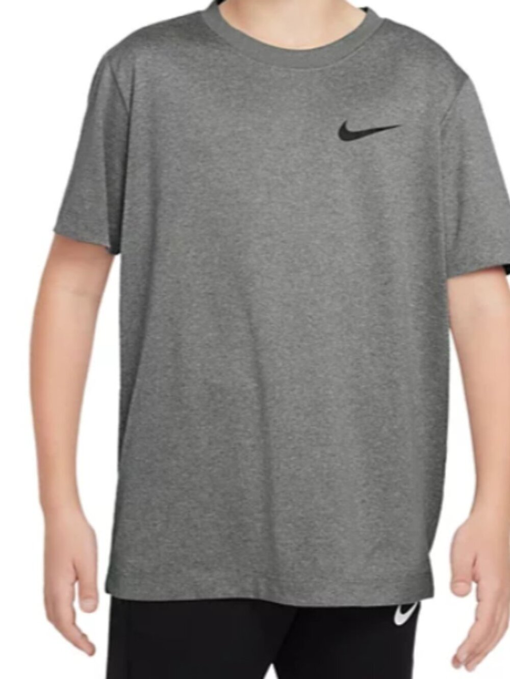 Nike Kids Legend Dri-Fit Logo Graphic T-Shirt in Tumbled Gray NWT